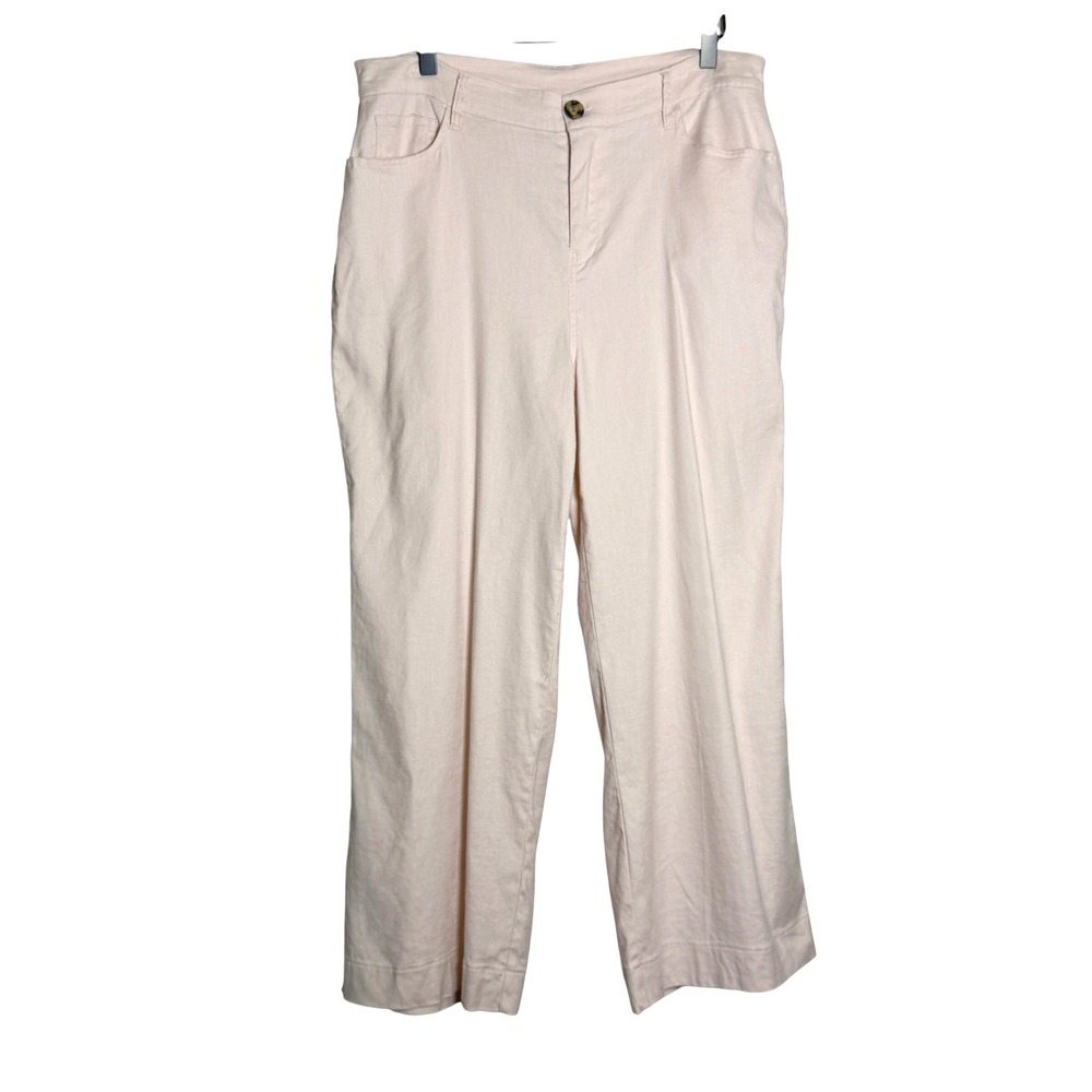 Adyson Parker Womens Linen Pants 10 Pink Wide Leg Vacation Resort